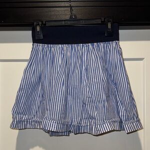 Blue and White Striped Skirt